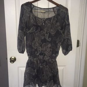 Aerie Sheer Patterned Shirt Dress